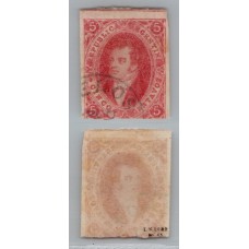 ARGENTINA 1872 GJ 34 ESTAMPILLA RIVADAVIA DE 8va TIRADA MUY NITIDO PARA ESTA EMISION Y CERCANO A CABEZA DE MARFIL CATALOGADO COMO NORMAL U$ 85